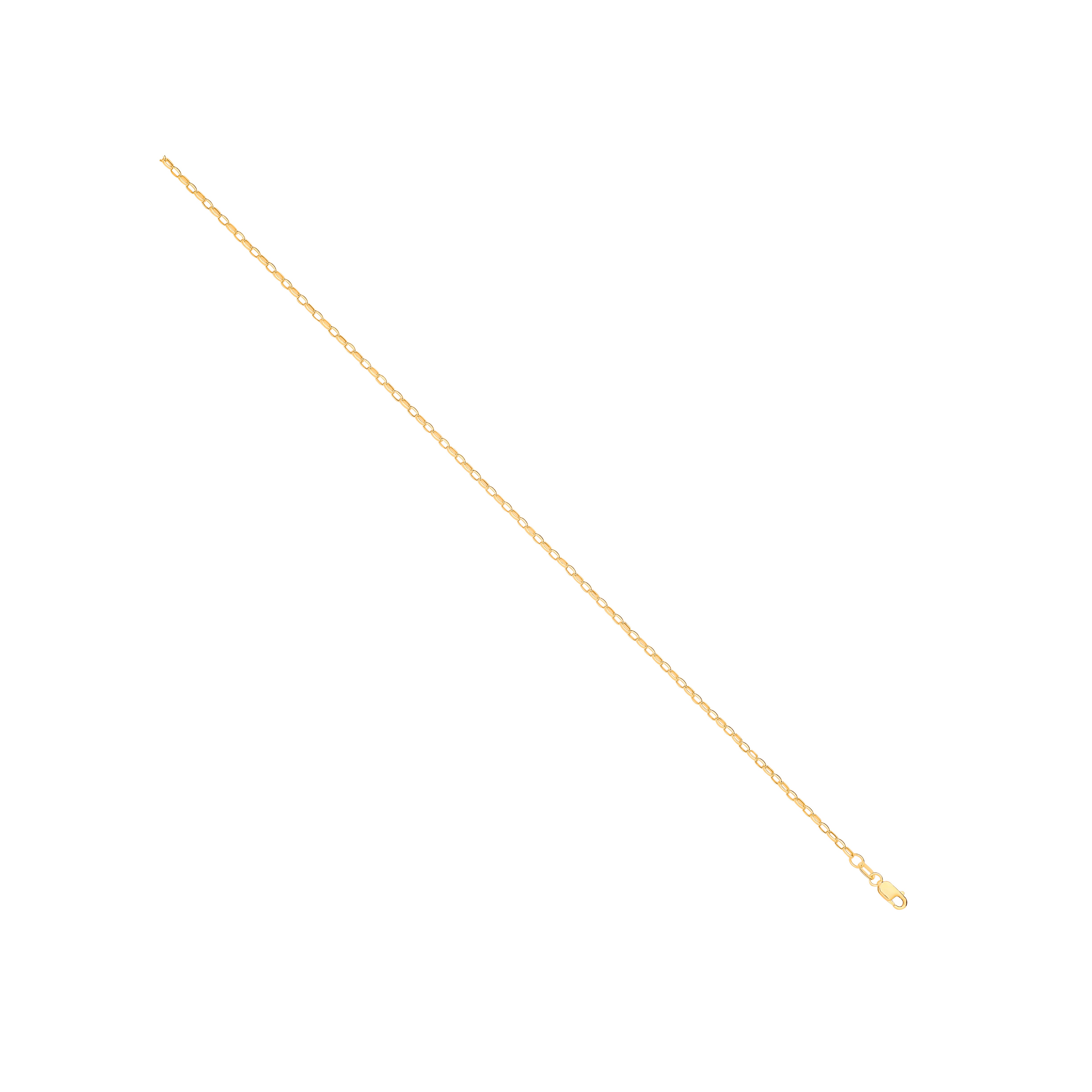14ct Yellow Gold Hollow Oval Faceted Belcher Chain | 2.2mm