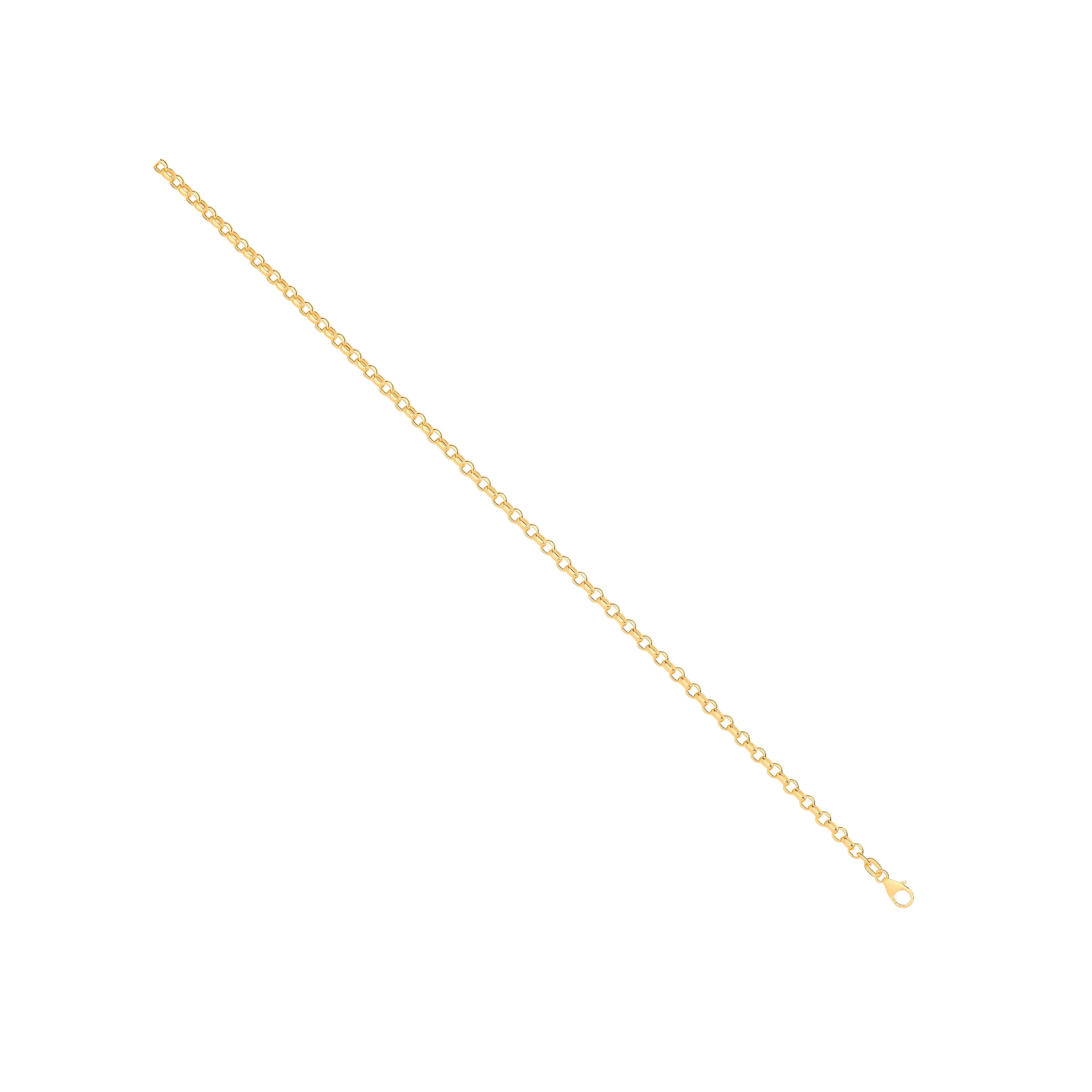 14ct Yellow Gold Hollow Round Diamond Cut Belcher Chain | 3.3mm