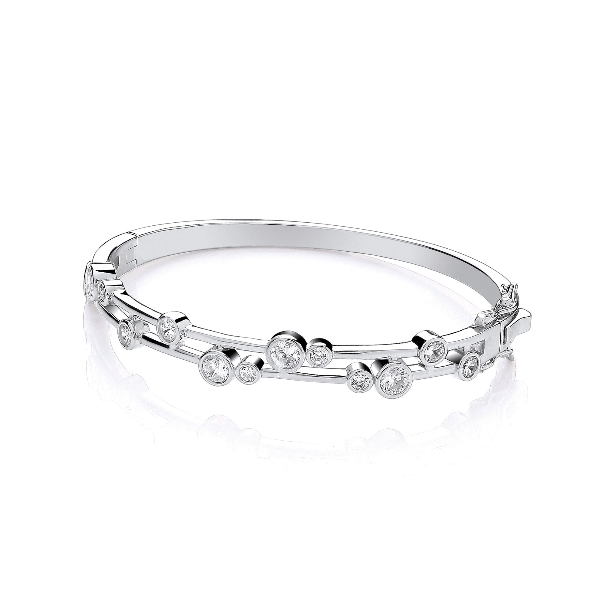 Timeless Rubover set CZs Ladies J-Jaz Bangle
