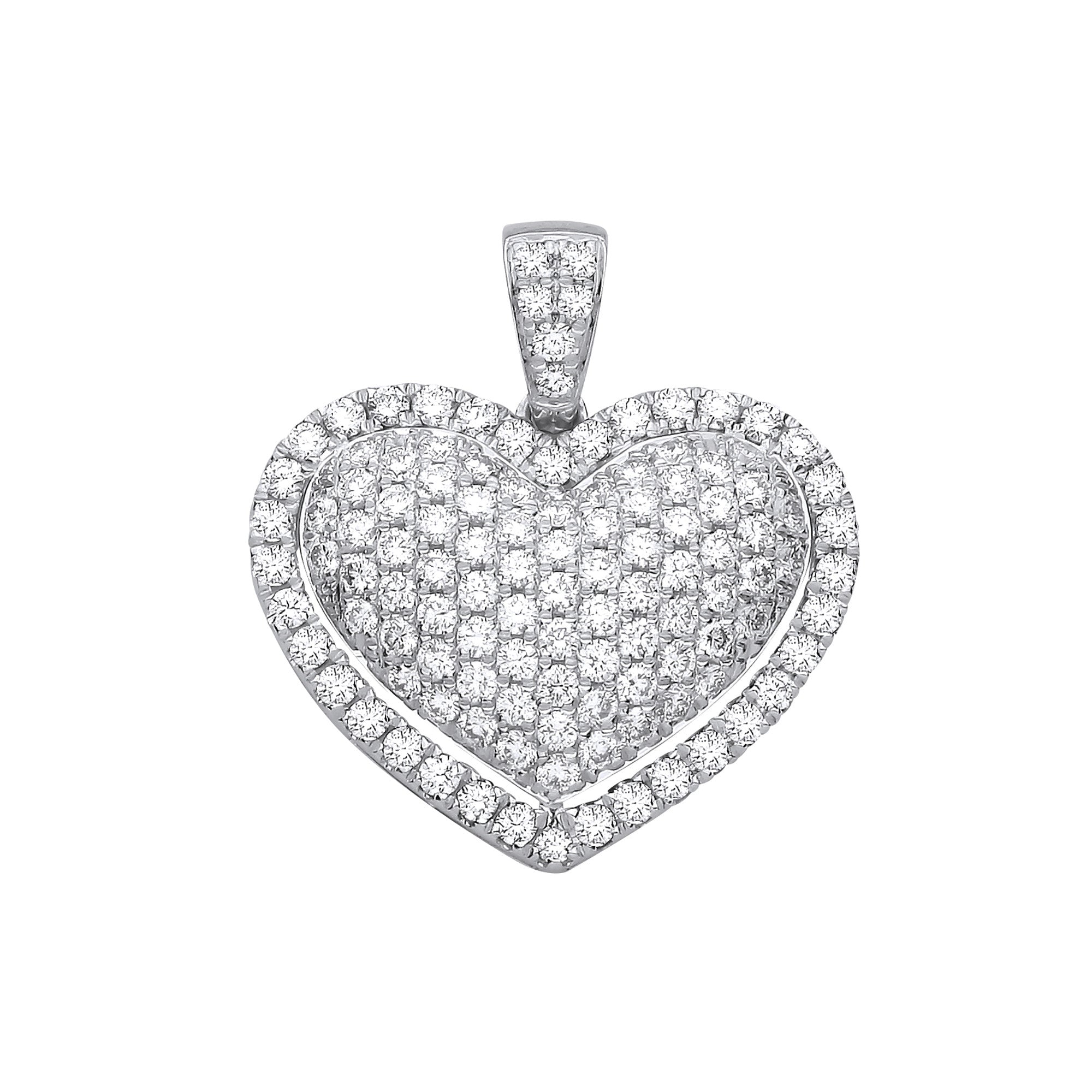 18ct White Gold  2.00ctw Heart Pendant