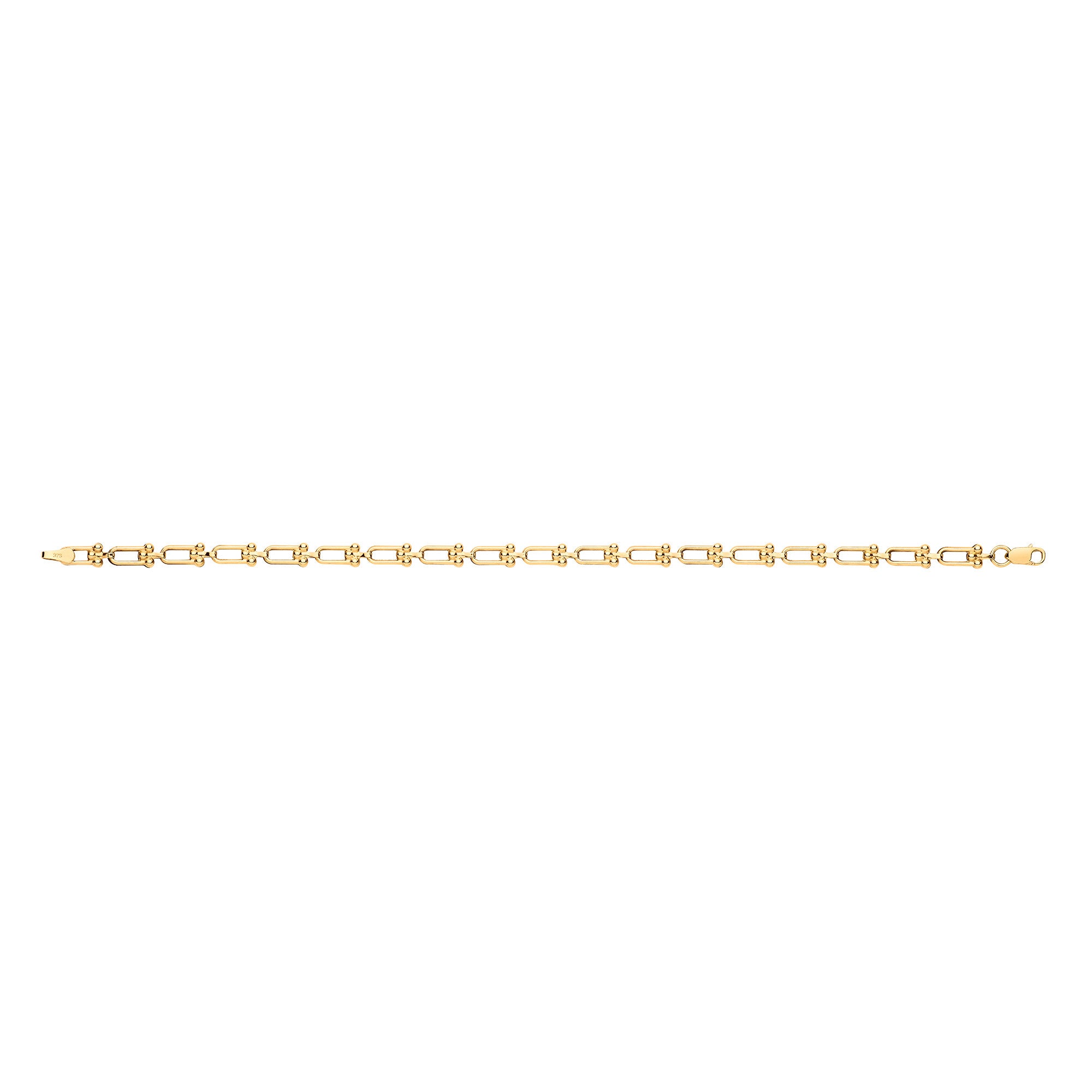 Yellow Gold Bike Lock 4.7mm Ladies Bracelet