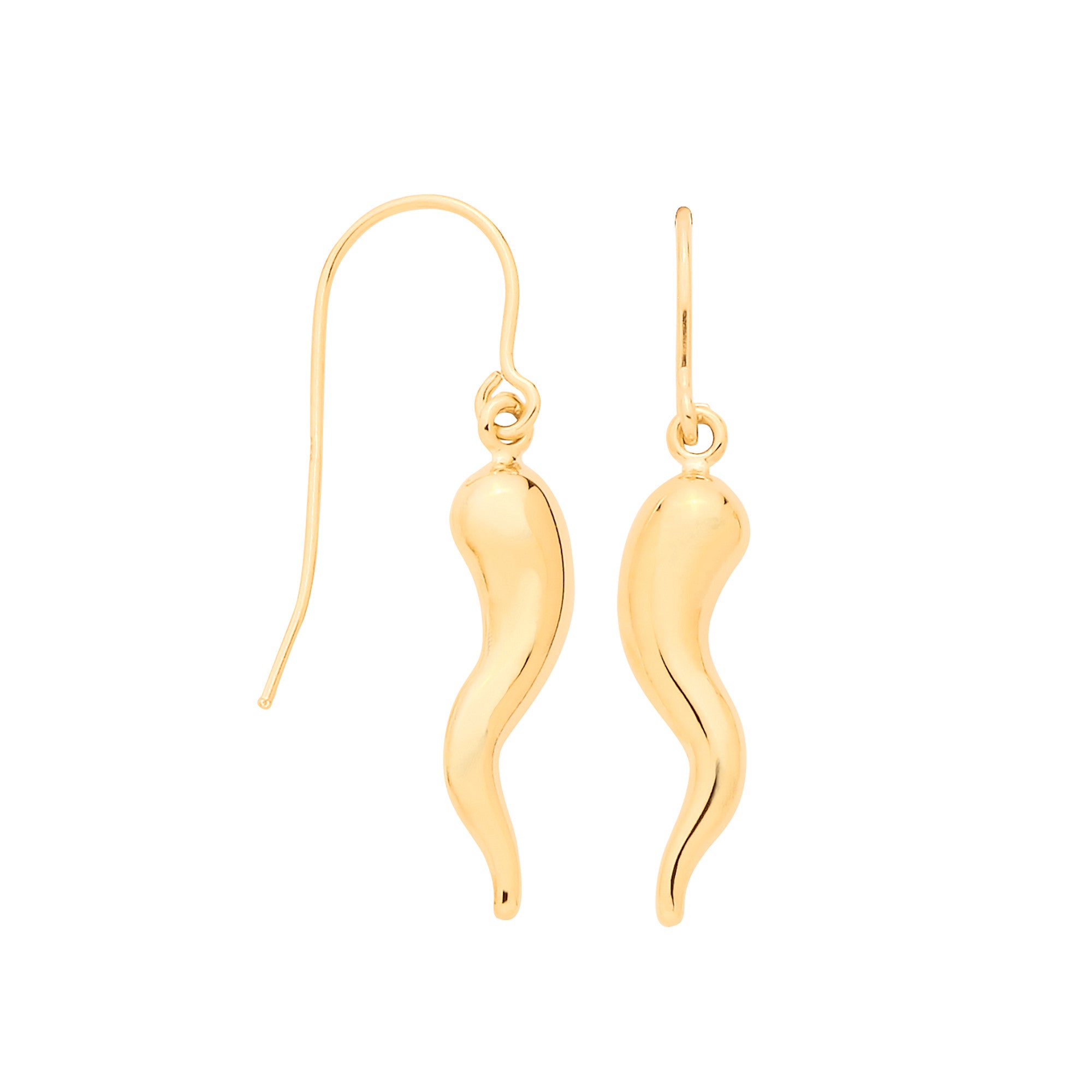 Yellow Gold Horn of Life Earrings