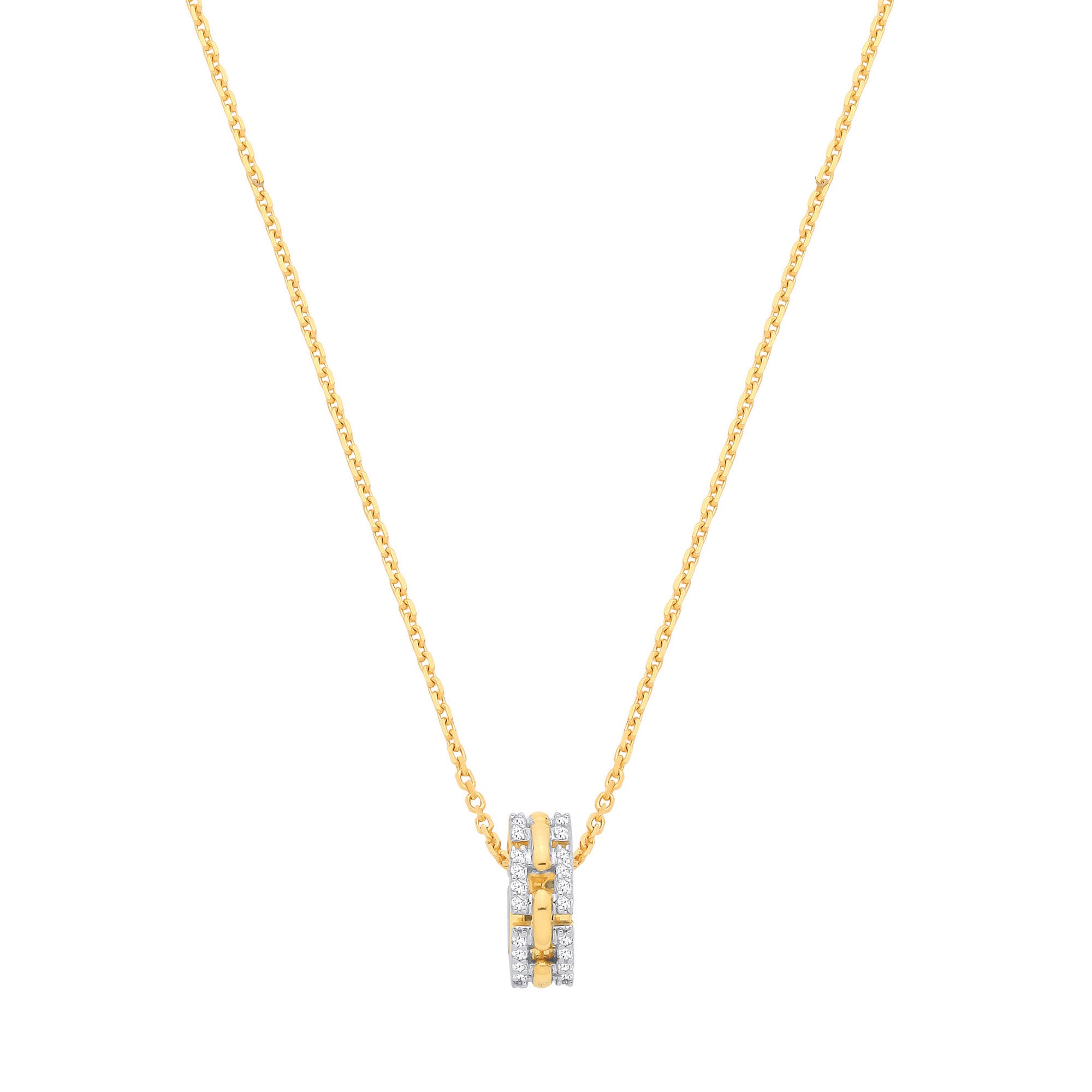 9ct Yellow Gold 0.20ctw Circle Necklace