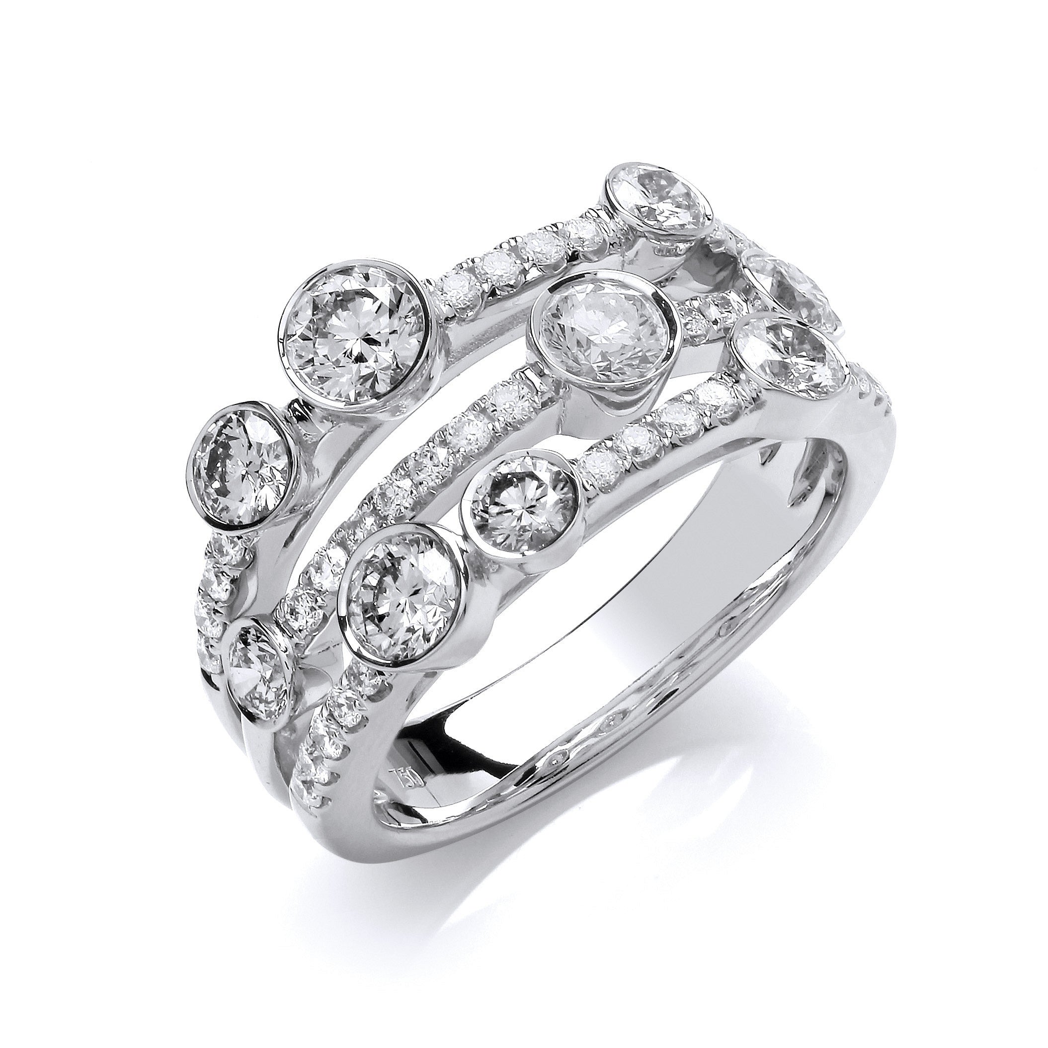 9ct White Gold 1.70ctw Lab Grown Diamond Dress Ring IGI Certified
