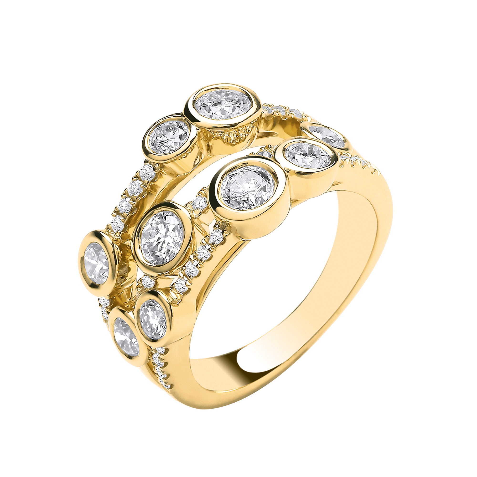 9ct Yellow Gold 1.70ctw Lab Grown Diamond Dress Ring IGI Certified