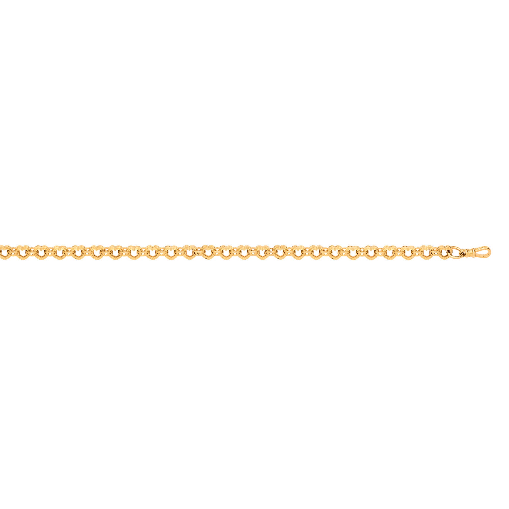 Yellow Gold Heart Link Belcher Bracelet & Chain