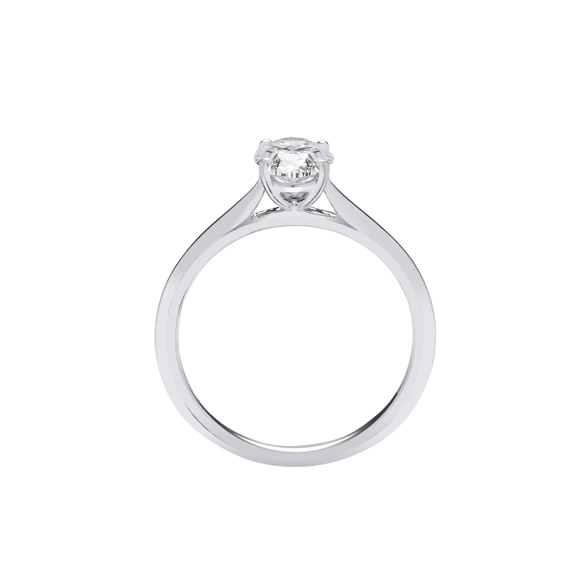 18ct White Gold 1.00ctw Oval Cut Lab Grown Diamond Ring – IGI Certified