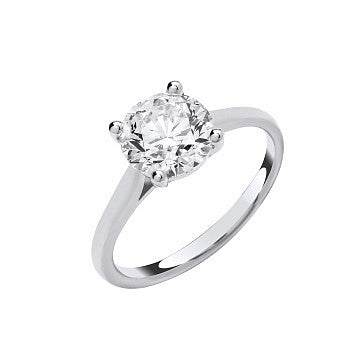 9ct White Gold 3.00ctw Solitaire LAB GROWN Diamond Ring IGI Certified