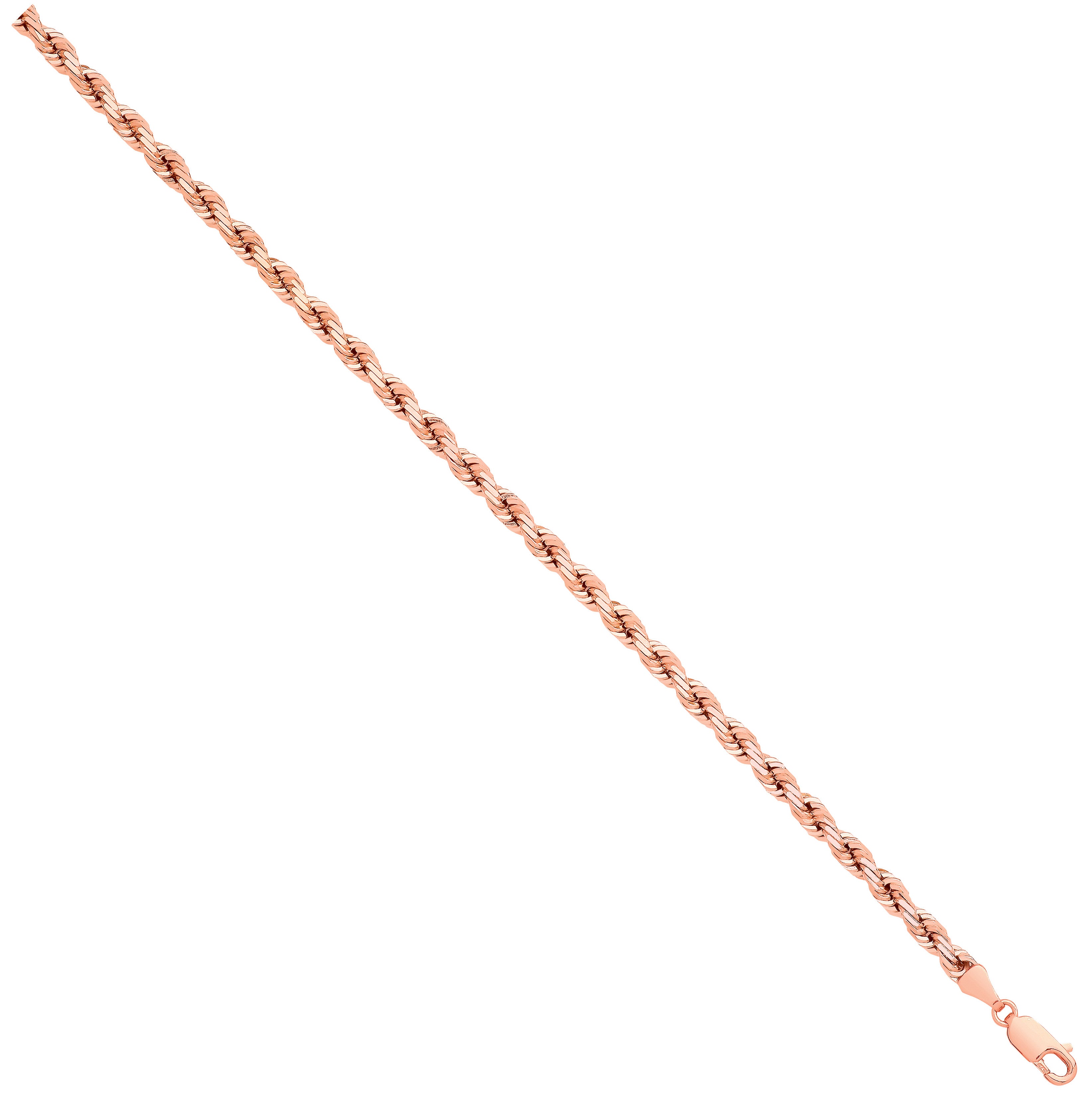 Rose Gold Solid D/C 4.2mm Rope Chain Copy