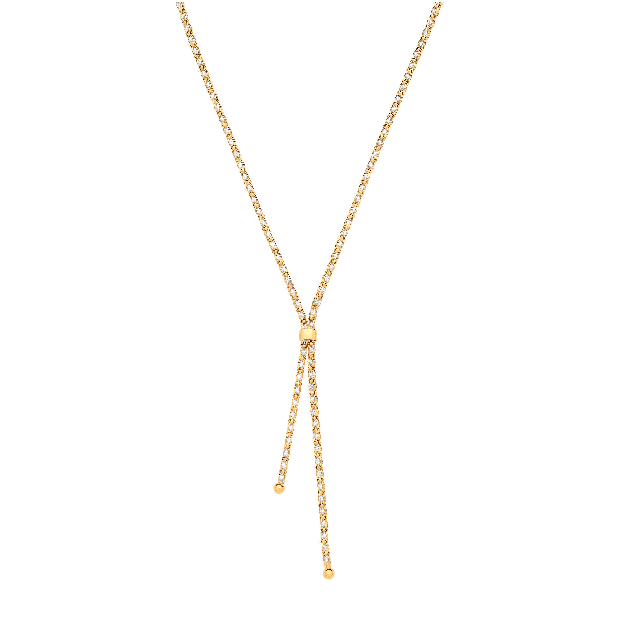 Silver Yellow Gold Plated Necklace filled with CZs