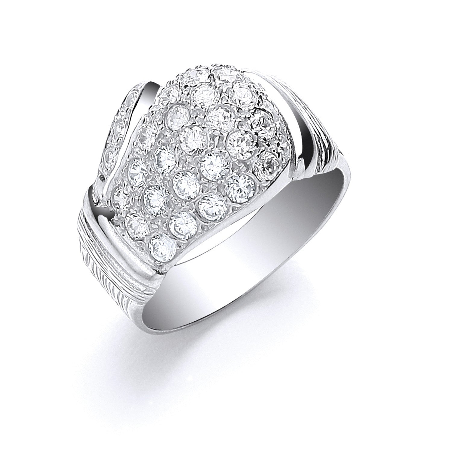 Sterling Silver CZ Boxing Glove Gents Ring