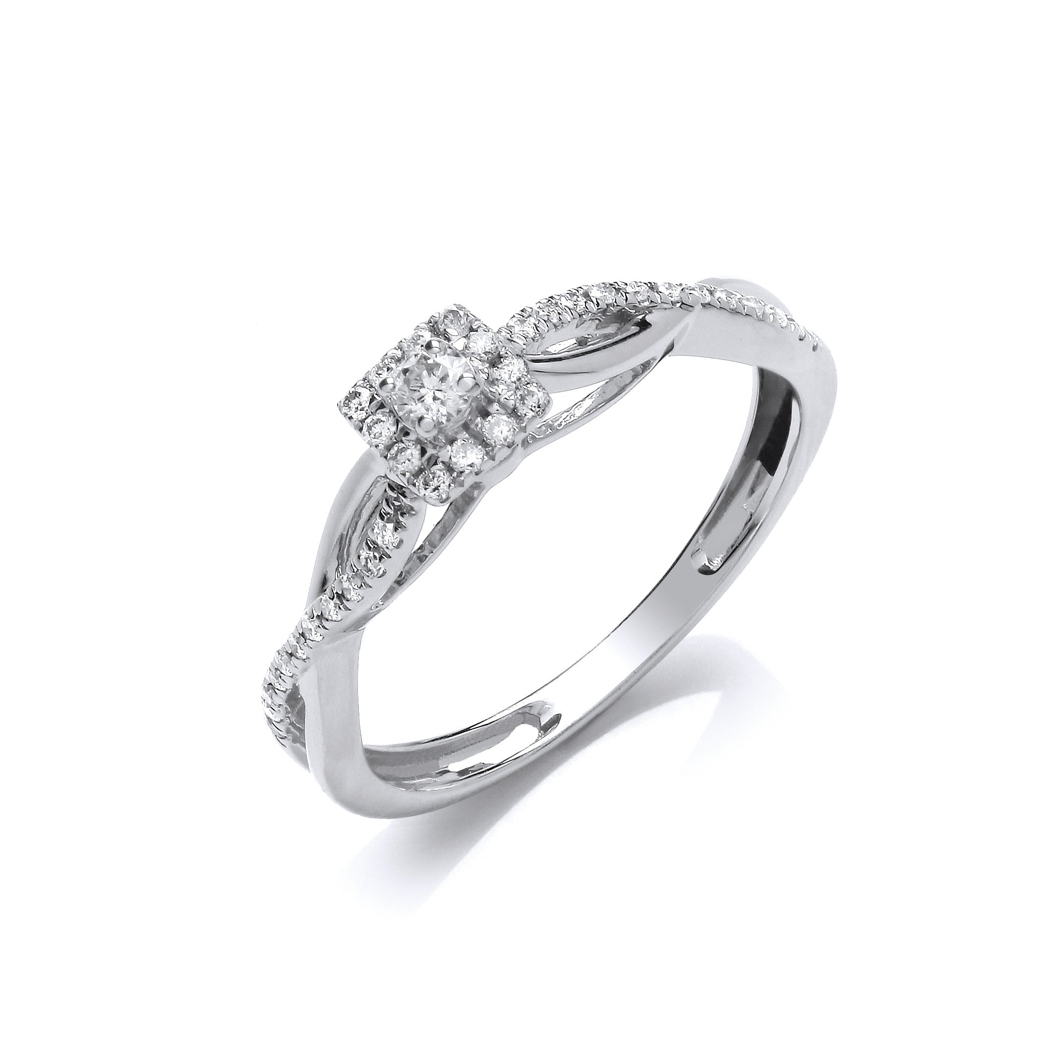 9ct White Gold 0.20ct Diamond Solitaire Style Ring