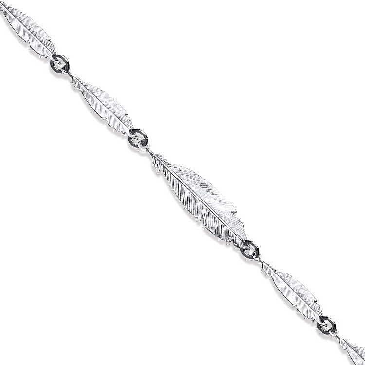 925 Silver Feather Ladies Bracelet